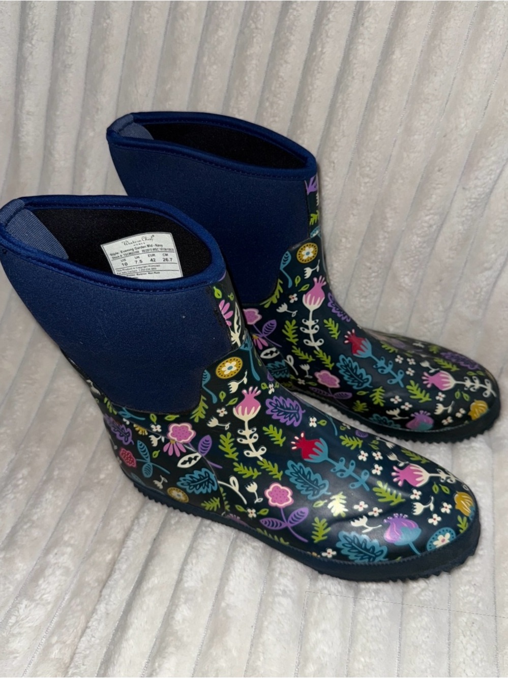 Western Chief Navy Floral Mid Rain Boot
